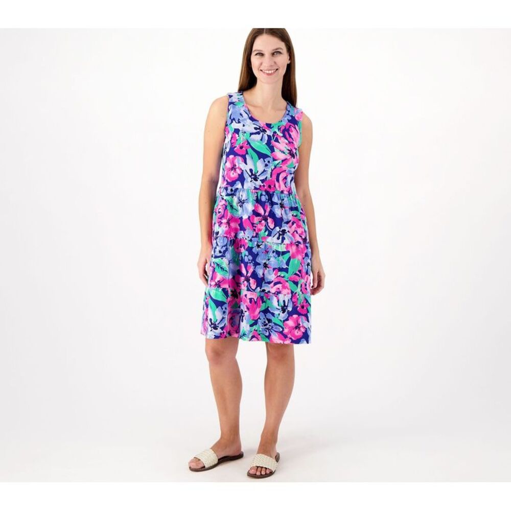 SUNNYLiFE Women's Dress Sz XS Denim & Co. Printed Favorite Multi-colored